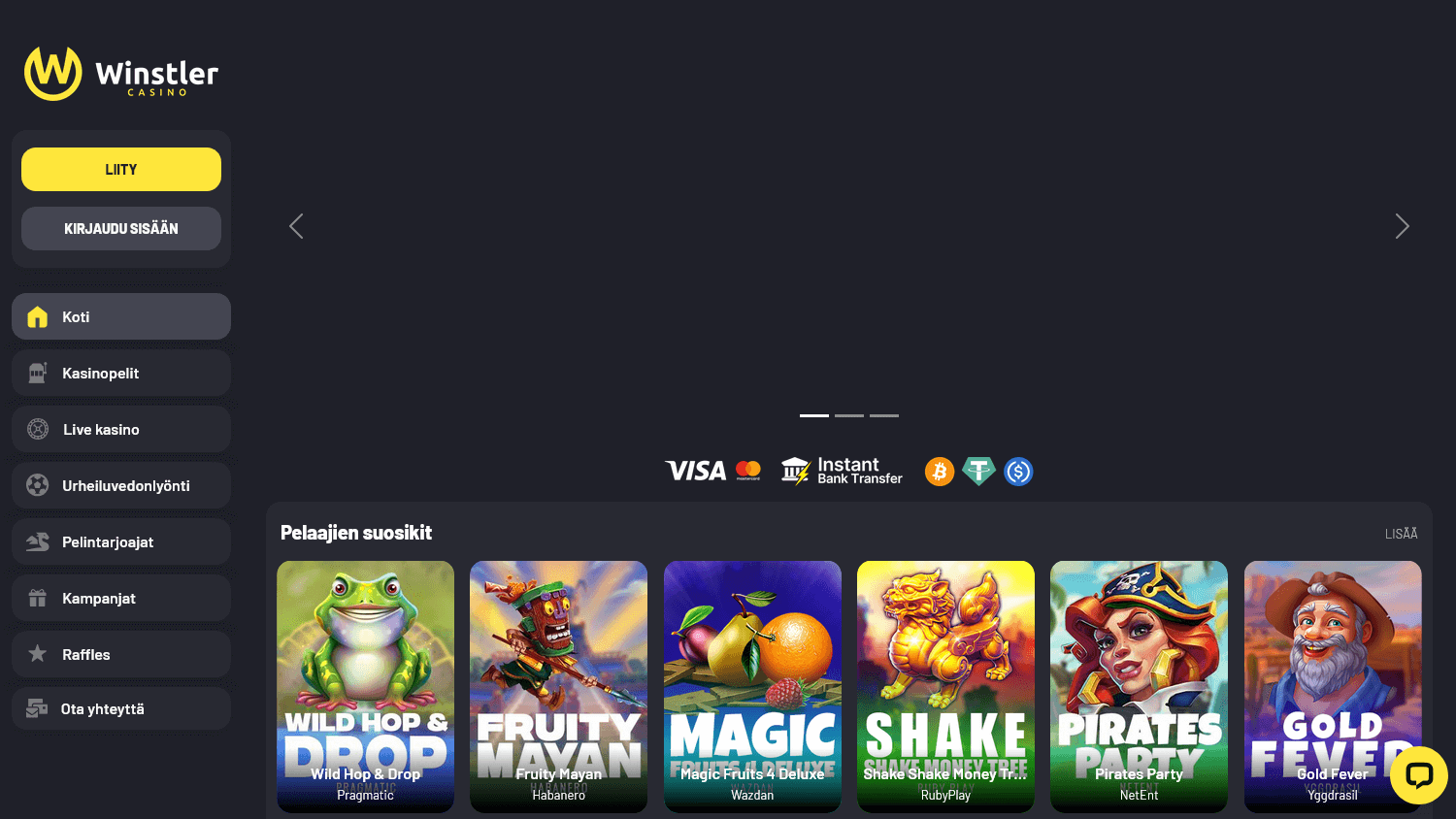 Winstler Casino Captura de ecrã para computador