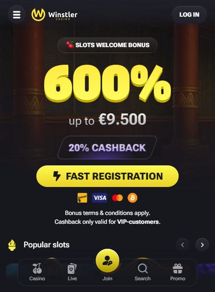 Winstler Casino Capture d’écran pour mobile